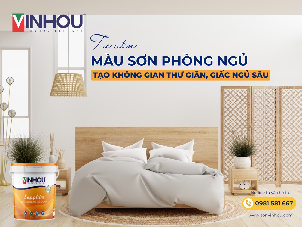 Tư vấn màu sơn phòng ngủ tạo không gian thư giãn, giấc ngủ sâu với Sơn Vinhou
